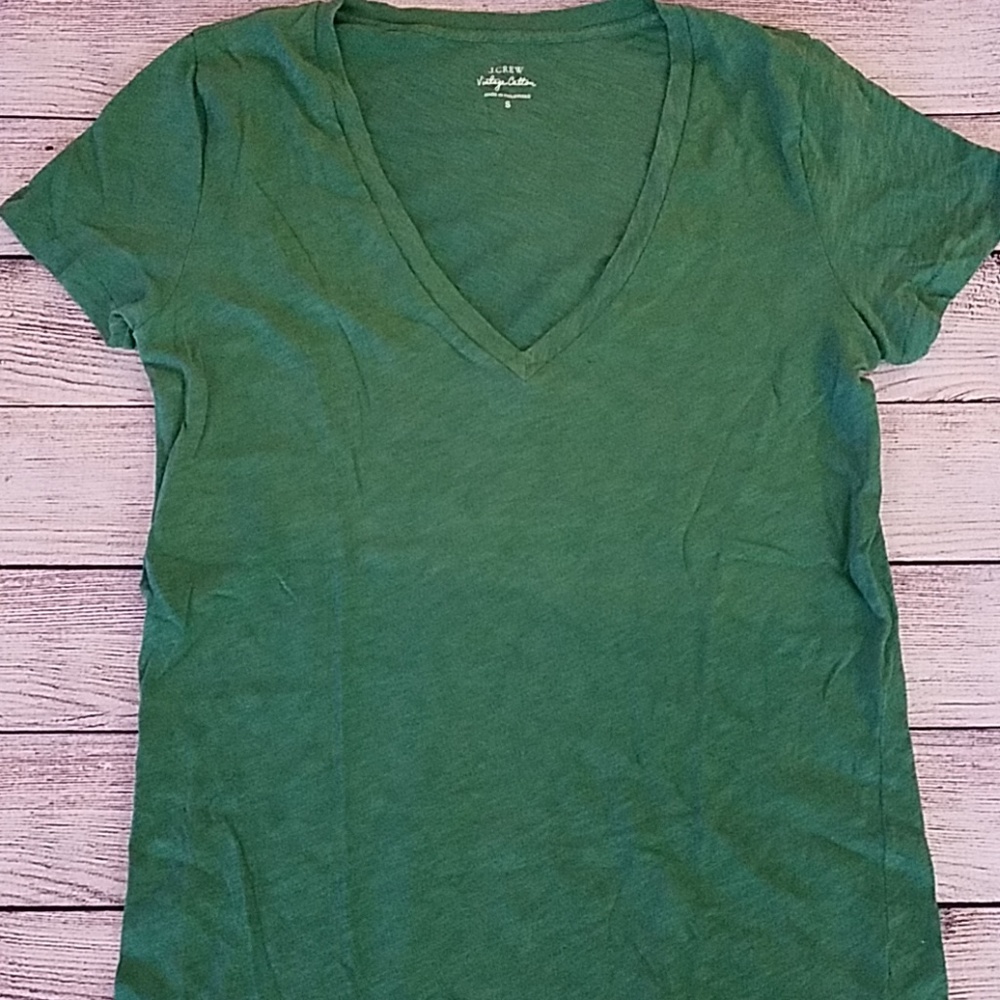 J Crew V-neck Vintage Cotton Tee - Sz. S